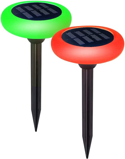 Color Changing Solar Lights 2 Pack Wireless Waterproof Decorative Pathway Lights