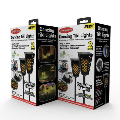 Dancing Tiki Lights 2 Pack 19.5" Height Solar Powered Torch Light