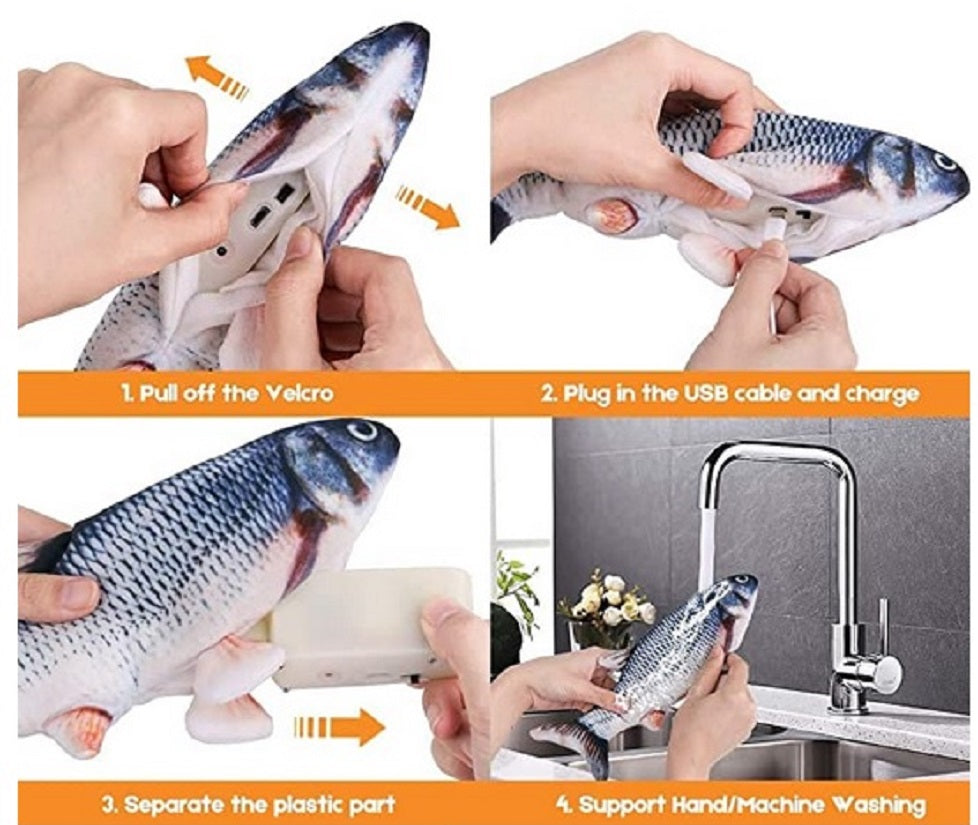 fun fish interactive toy for cats and dogs flips flops motion activated fish toy for pets