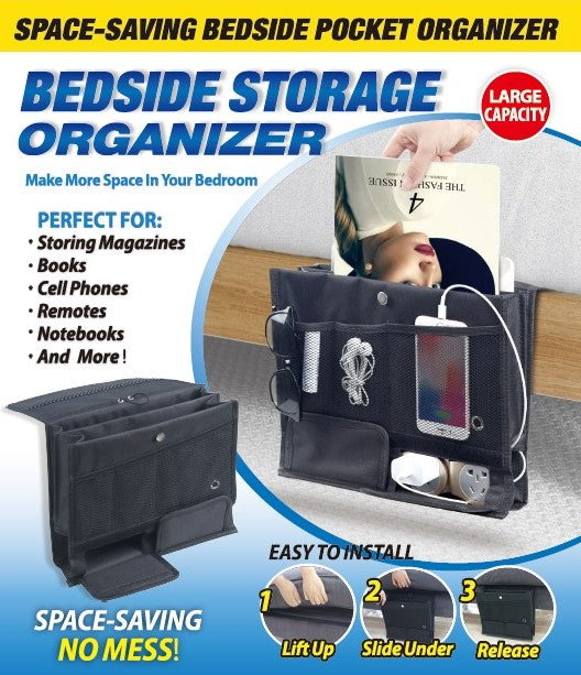 bedside storage organizer tv remote caddy