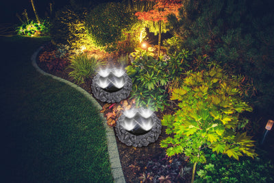 decorative rock solar pathway light for garden, patio, lawn or deck